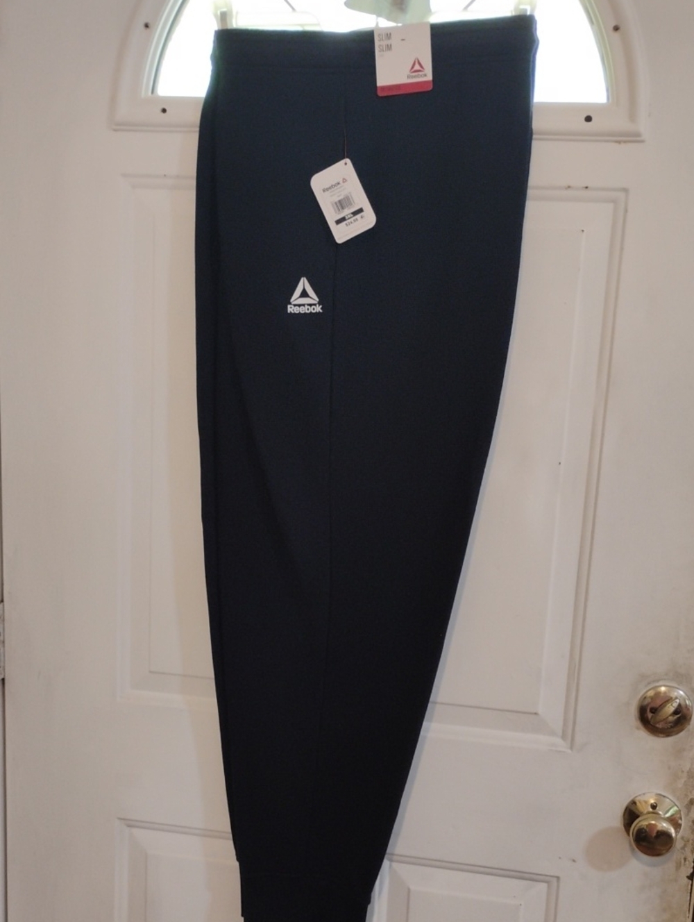 Reebok Men's Navy Blue Joggers with White Logo